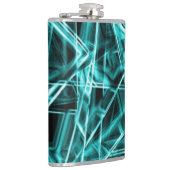 四角い角と「ネオン」のシアンまたはスカイブルーの汚れ フラスク (右)