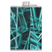 四角い角と「ネオン」のシアンまたはスカイブルーの汚れ フラスク (裏面)