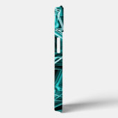 四角い角と「ネオン」のシアンまたはスカイブルーの汚れ Case-Mate iPhoneケース (裏面 / 右)