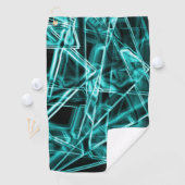 四角い角と「ネオン」のシアンまたは空の青いスポット ゴルフタオル (インサイチュ)