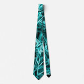 四角い角と「ネオン」のシアンまたは空の青いスポット ネクタイ (正面)
