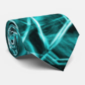 四角い角と「ネオン」のシアンまたは空の青いスポット ネクタイ (ロール)