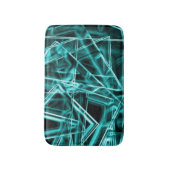 四角い角と「ネオン」のシアンまたは空の青いスポット バスマット (正面縦)