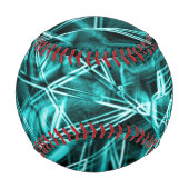 四角い角と「ネオン」のシアンまたは空の青いスポット 野球ボール (裏面)