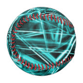 四角い角と「ネオン」のシアンまたは空の青いスポット 野球ボール (正面左)