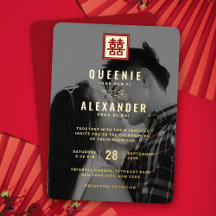 四角い赤のダブル幸せ中国の写真結婚の