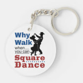 四角い踊りなぜスクエアダンスができるときに歩く キーホルダー (裏面)