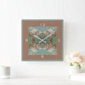 四角い銀杏の壁時計 スクエア壁時計 (ホーム)