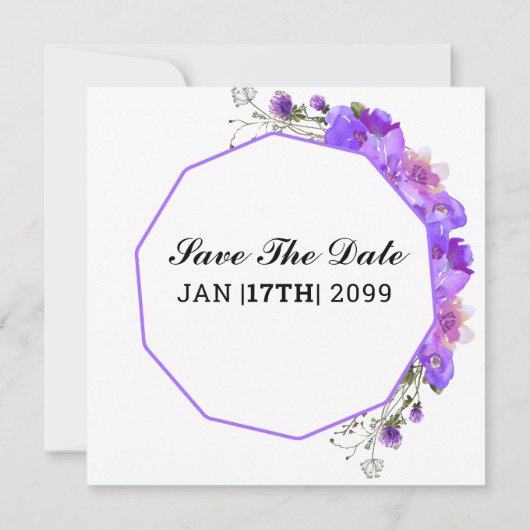 四角い門折り結婚式招待状カード 招待状 (裏面)