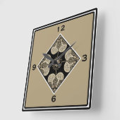 四角い黒とタンの壁時計 スクエア壁時計 (傾斜)