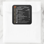 四角い黒のメープルシロップ栄養ファクトとリーフ スクエアシール (バッグ)