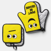 四角おもしろいい漫画でない 鍋つかみ&鍋敷きセット (正面/裏面)