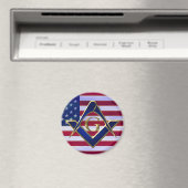 四角とコンパス付きフラグ マグネット (インサイチュ (食洗機))