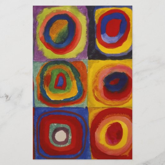 四角と円の色彩研究 便箋 (正面)