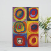 四角と円の色彩研究 便箋 (スタンド正面)