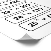 四角と四角のルーツテーブルの数式ポスター ポスター (角)