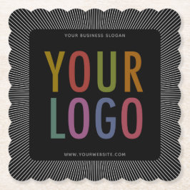 四角な花形エッジの紙コースター（会社ロゴ付き） ペーパーコースター