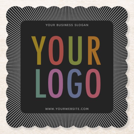 四角な花形エッジの紙コースター（会社ロゴ付き） ペーパーコースター (正面)