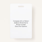 四角または円のスタイルロゴの従業員ID バッジ (裏面)