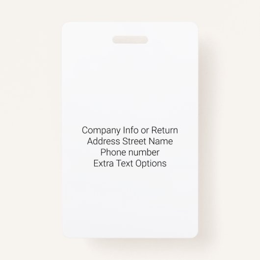 四角または円のスタイルロゴの従業員ID バッジ (裏面)