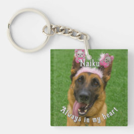 四角アクリルペットフォトメモリアルKeychain キーホルダー