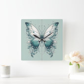 四角エレガント型バタフライウォールクロック スクエア壁時計 (ホーム)