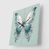 四角エレガント型バタフライウォールクロック スクエア壁時計 (傾斜)