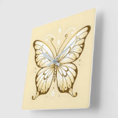 四角エレガント型バタフライウォールクロック スクエア壁時計 (傾斜)