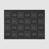 四角カスタムビジネスロゴテキストブラック背景 薄葉紙 (正面)