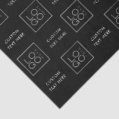 四角カスタムビジネスロゴテキストブラック背景 薄葉紙 (詳細)