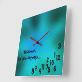 四角カスタム色の緑、青い時計 スクエア壁時計 (傾斜)