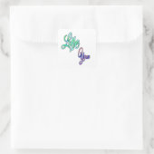 四角カラフルステッカー。 スクエアシール (バッグ)