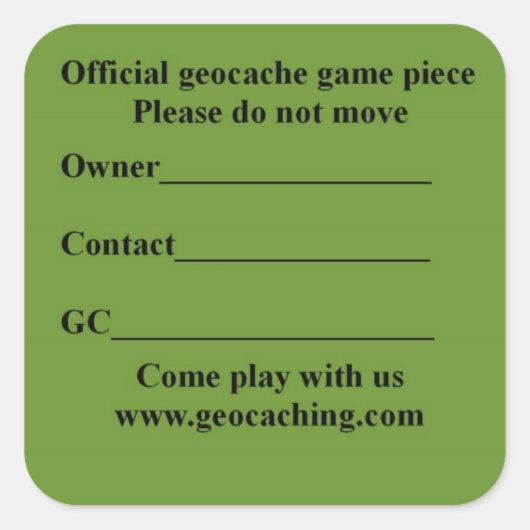 四角キャッシュラベル スクエアシール (正面)