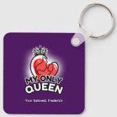 四角キーチェーン：私の唯一の女王（紫） キーホルダー (裏面)