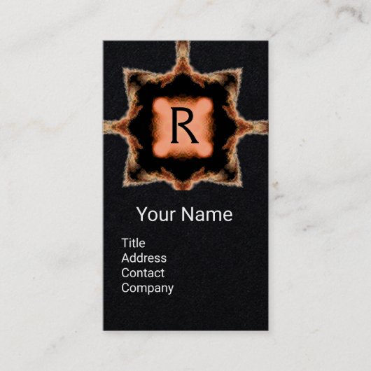 四角スタイリッシュモノグラムピンクブラウンブラック紙 名刺 (正面)