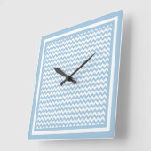 四角スタイリッシュ壁の時計、青と白の山かっこ スクエア壁時計 (傾斜)