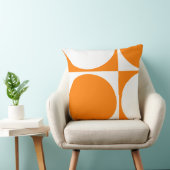 四角ソファクッション、オレンジ色の正方形&円 クッション (椅子)
