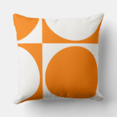 四角ソファクッション、オレンジ色の正方形&円 クッション (裏面)