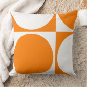 四角ソファクッション、オレンジ色の正方形&円 クッション (ブランケット)