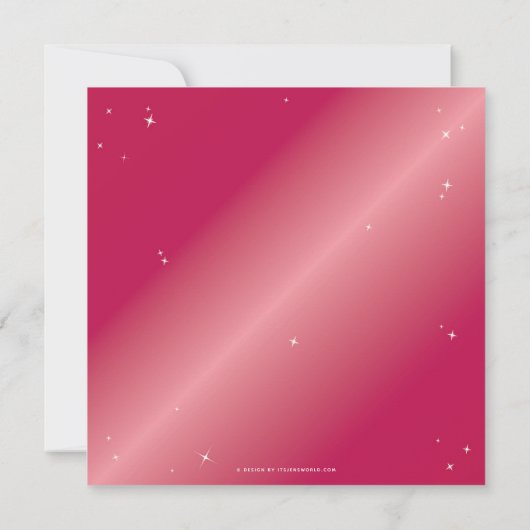 四角ピンクきらめくスパイダーウェブハローウィンパーティ 招待状 (裏面)