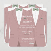 四角ピンクゲイ結婚式 招待状 (正面/裏面)
