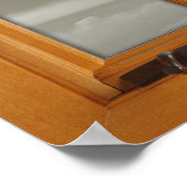 四角フェイク窓の幻影 – 白い花 ポスター (角)