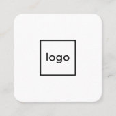 四角プロフェッショナルの白にロゴをカスタム追加 スクエア名刺 (正面)
