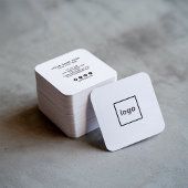 四角プロフェッショナルの白にロゴをカスタム追加 スクエア名刺