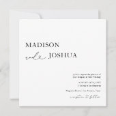 四角モダンハート書結婚の 招待状 (正面)