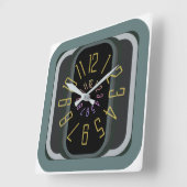 四角モダン型レトロ時計 スクエア壁時計 (傾斜)