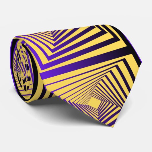 四角モダン模様の青い男性 ネクタイ (ロール)