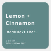 四角モダン砂松の緑の製品ラベル スクエアシール (正面)