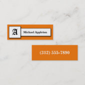 四角モノグラムオレンジコールカード コーリングカード (正面/裏面)