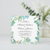 四角ユーカリフレームオールインワンウェディング 招待状 (スタンド正面)